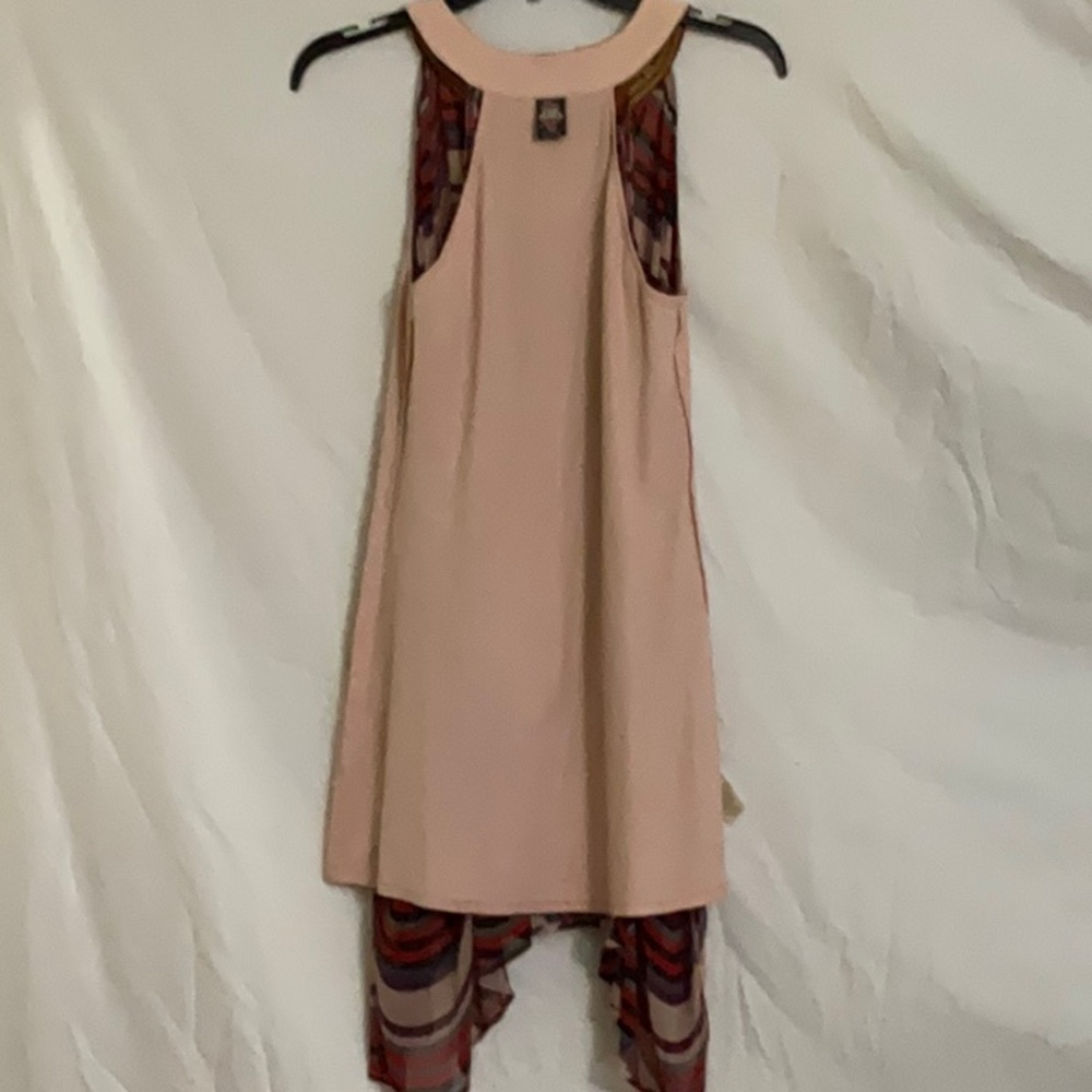 Free People Short Casual Dress Sz S Boho asymmetrical Hemline Aztec RN66170 - Picture 9 of 10